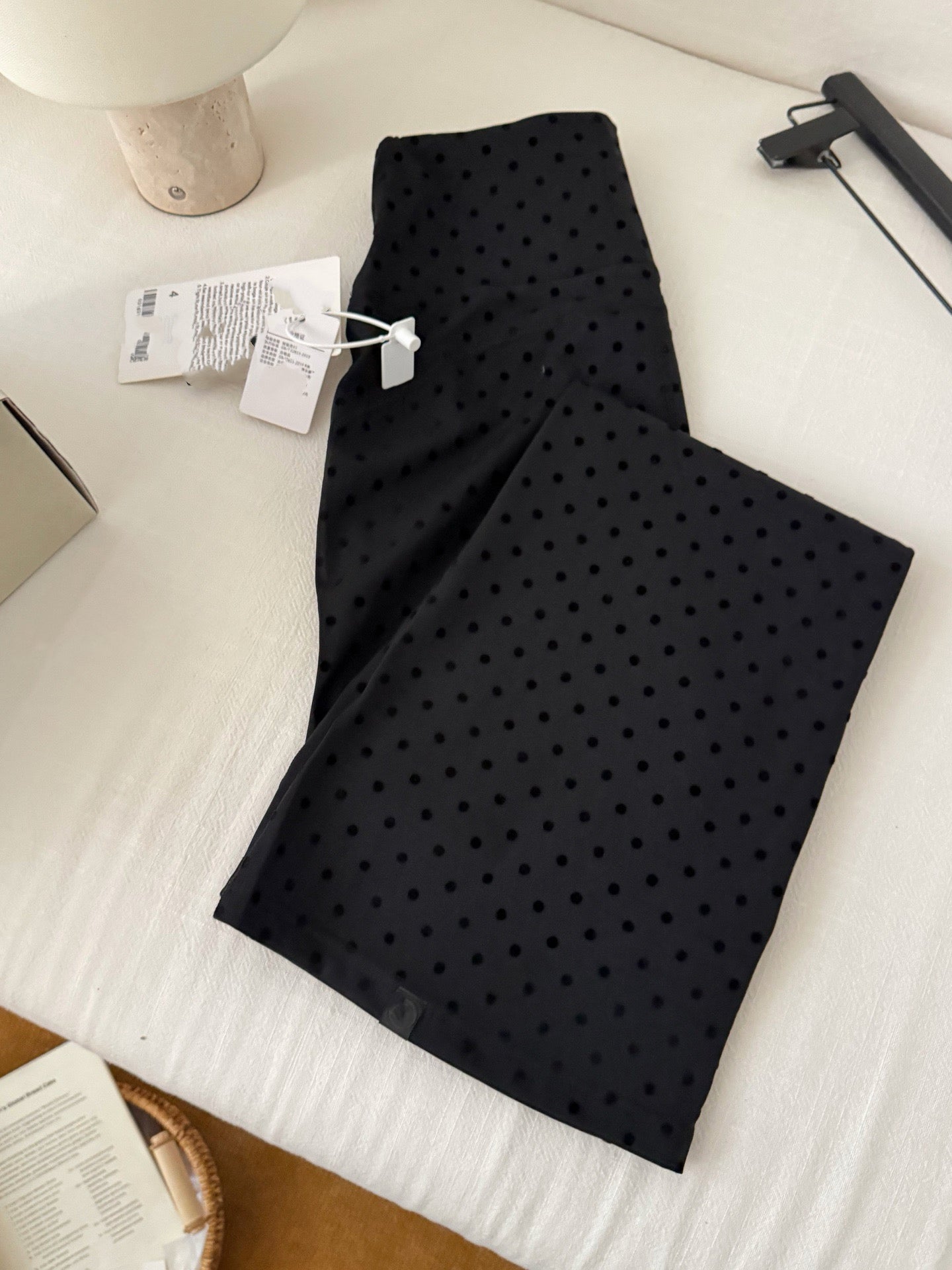Women's Fitted Yoga Jacket Leggings Tank Top Flared Pants Skirt  Hooded JacketBlack Polka Dot Stretchy Breathable Activewear