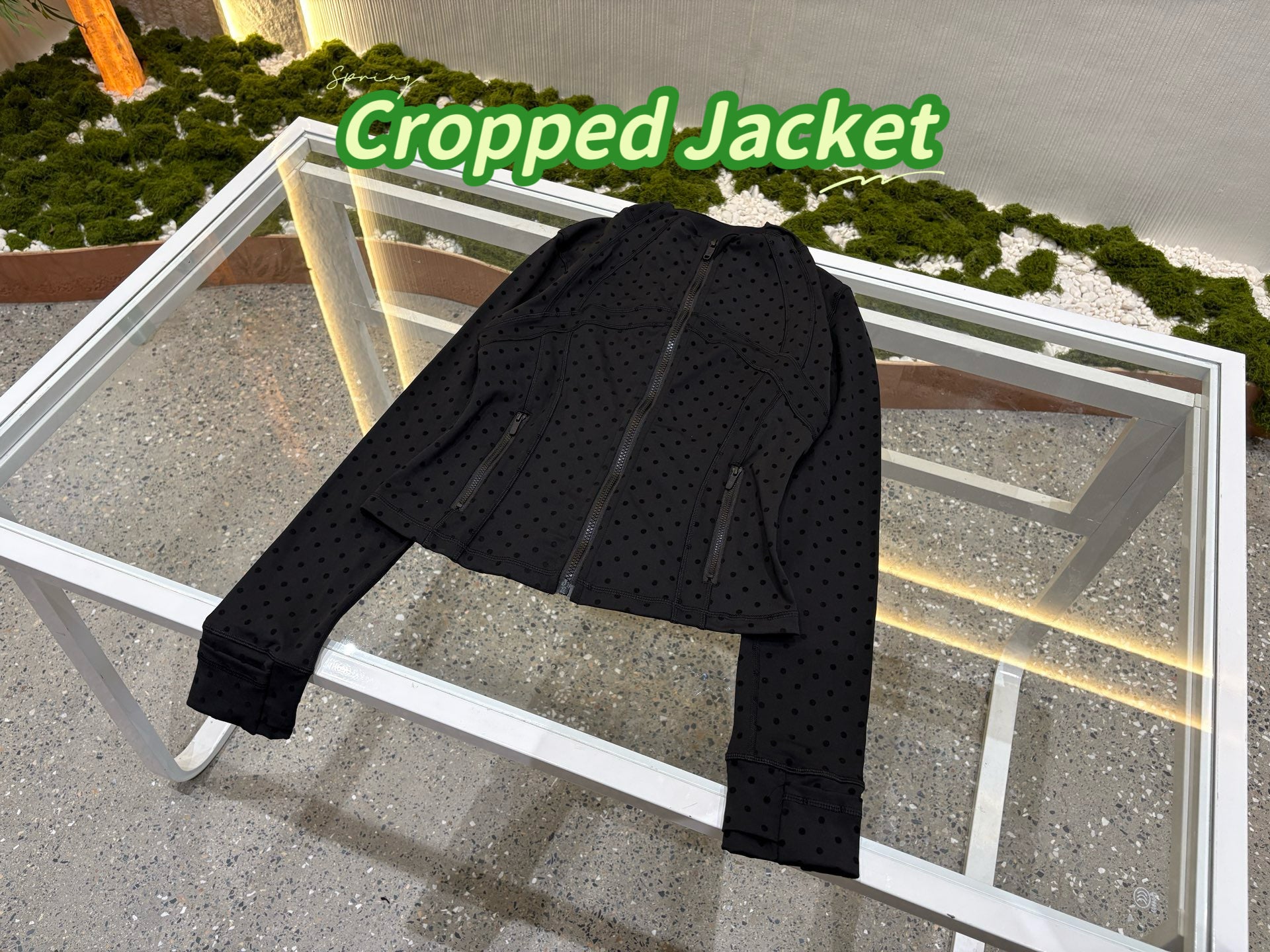 Women's Fitted Yoga Jacket Leggings Tank Top Flared Pants Skirt  Hooded JacketBlack Polka Dot Stretchy Breathable Activewear