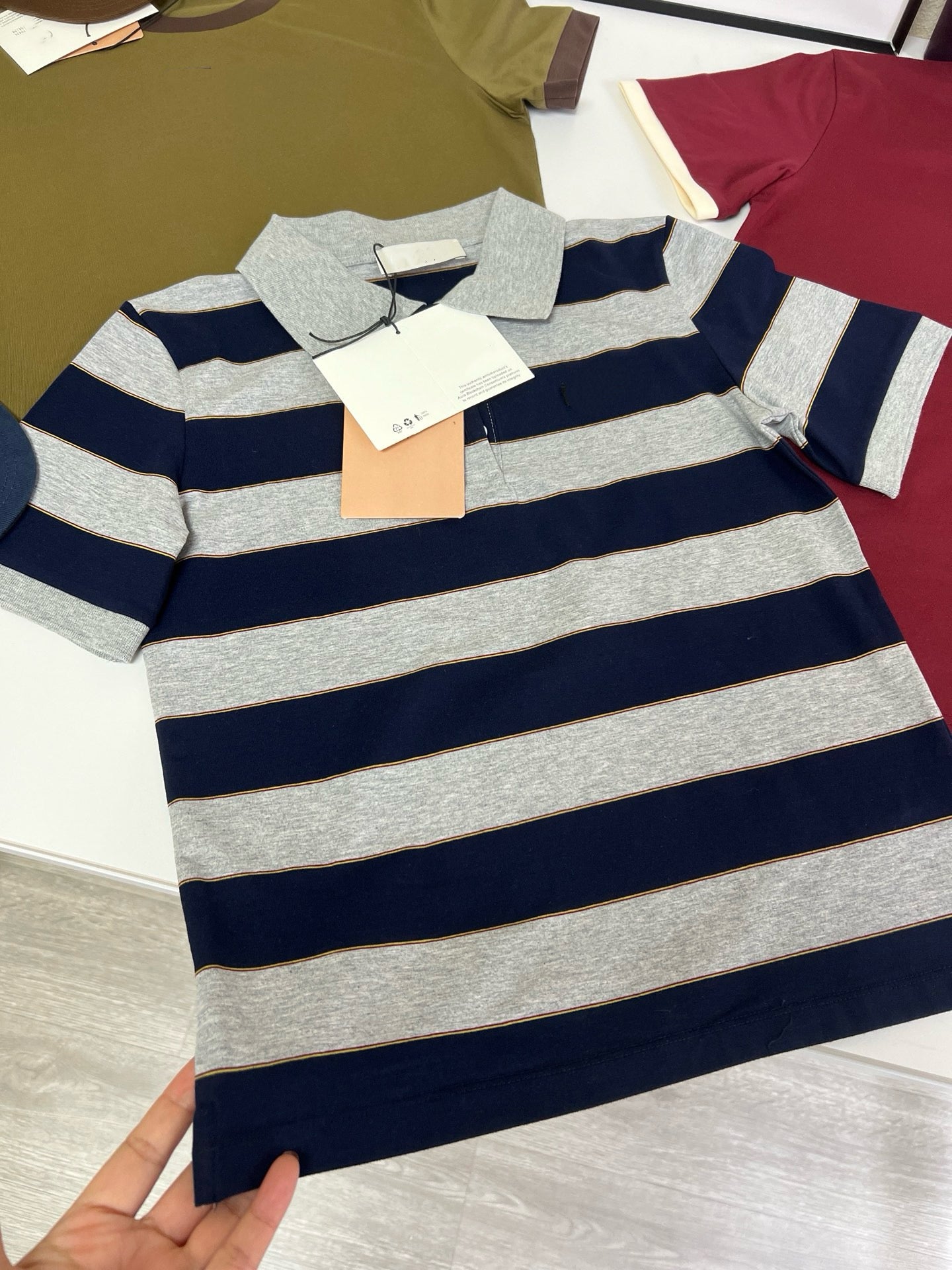 Retro Women's Cotton Tee & Polo Collection: Vintage Striped Polo, Olive Green Cropped Tee, & Jujube Red Ringer T-Shirt - 100% Premium Cotton