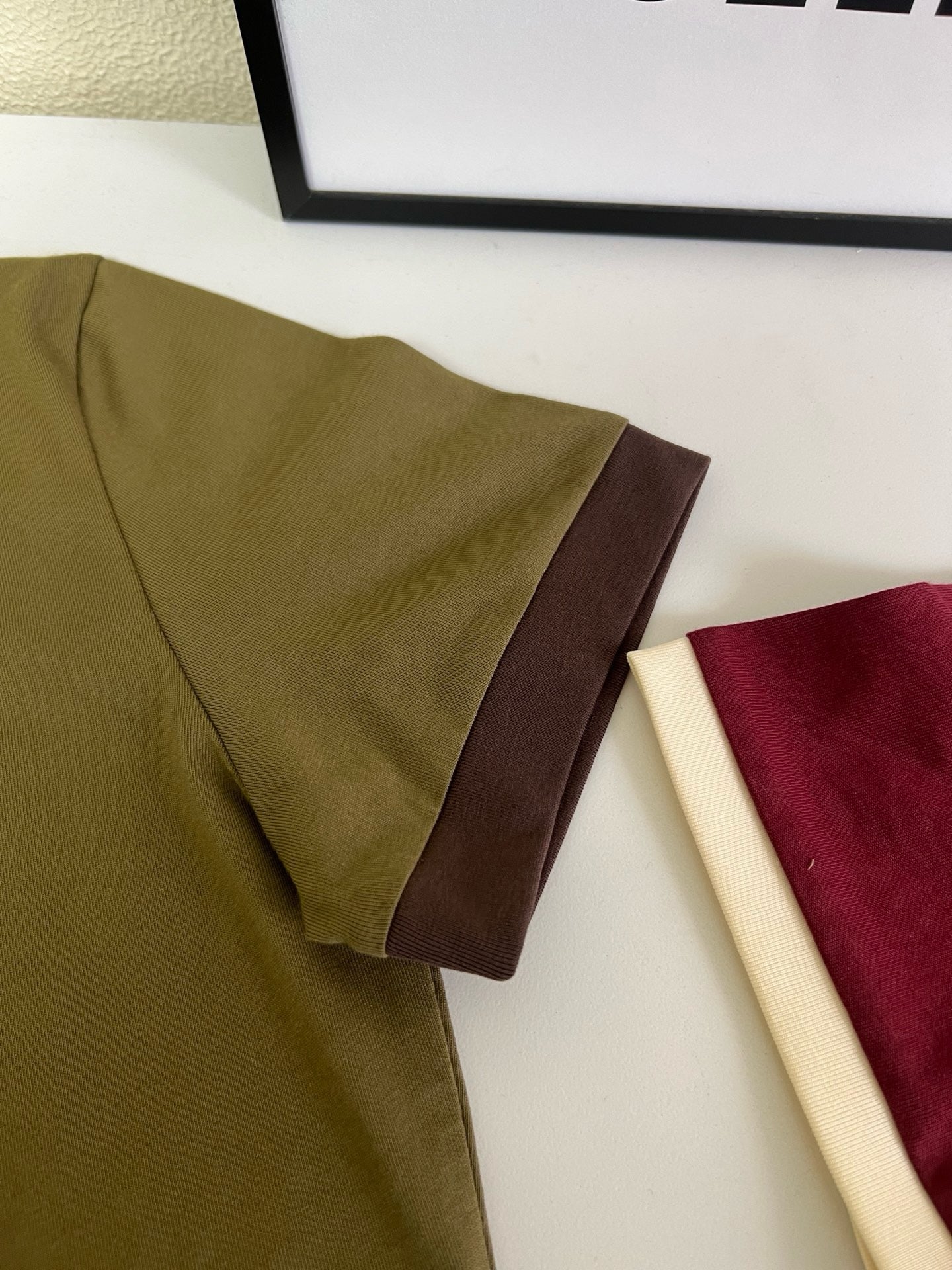 Retro Women's Cotton Tee & Polo Collection: Vintage Striped Polo, Olive Green Cropped Tee, & Jujube Red Ringer T-Shirt - 100% Premium Cotton