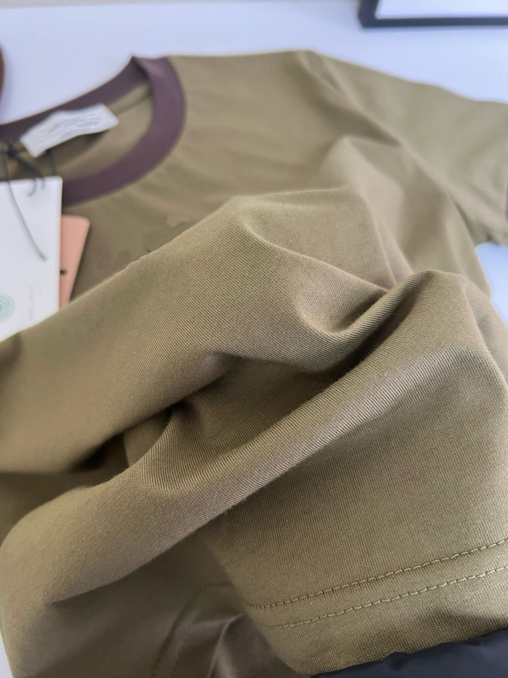 Retro Women's Cotton Tee & Polo Collection: Vintage Striped Polo, Olive Green Cropped Tee, & Jujube Red Ringer T-Shirt - 100% Premium Cotton
