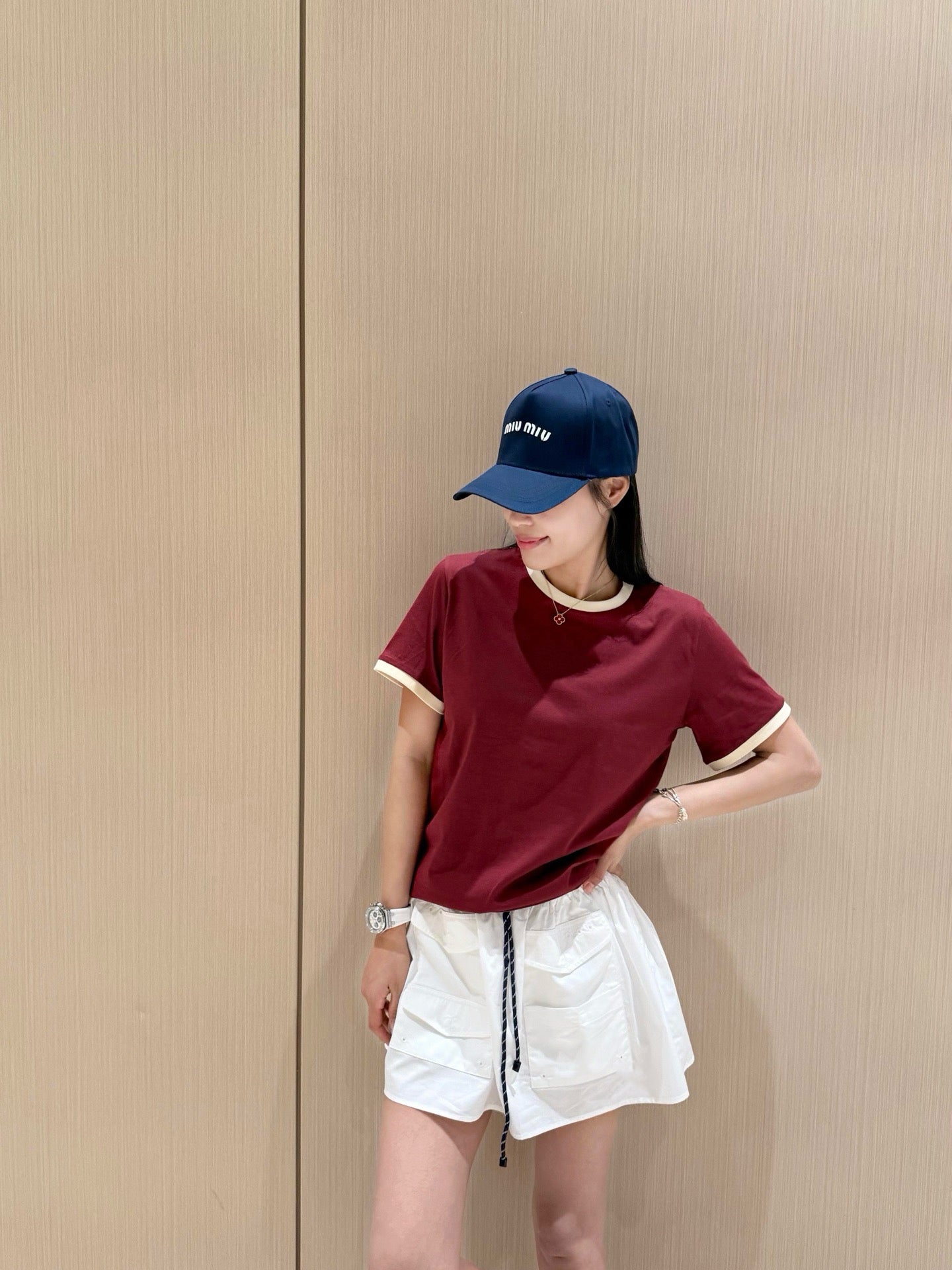 Retro Women's Cotton Tee & Polo Collection: Vintage Striped Polo, Olive Green Cropped Tee, & Jujube Red Ringer T-Shirt - 100% Premium Cotton