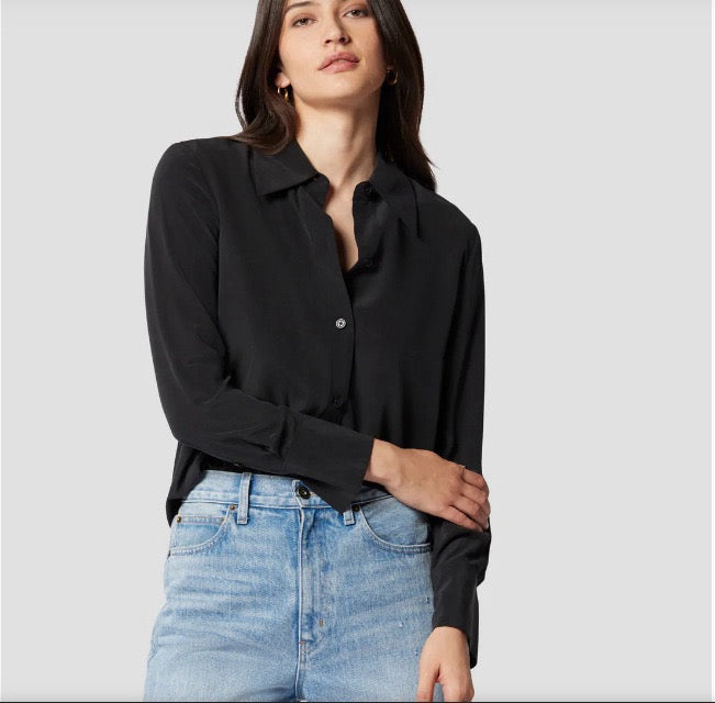 Luxury 100% Mulberry Silk Button-Down Shirt: Classic Long Sleeve Silk Blouse in 8 Vibrant Colors - Premium Heavyweight Silk Top for Office & Occasions