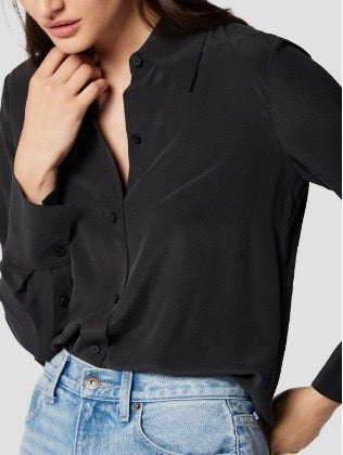 Luxury 100% Mulberry Silk Button-Down Shirt: Classic Long Sleeve Silk Blouse in 8 Vibrant Colors - Premium Heavyweight Silk Top for Office & Occasions