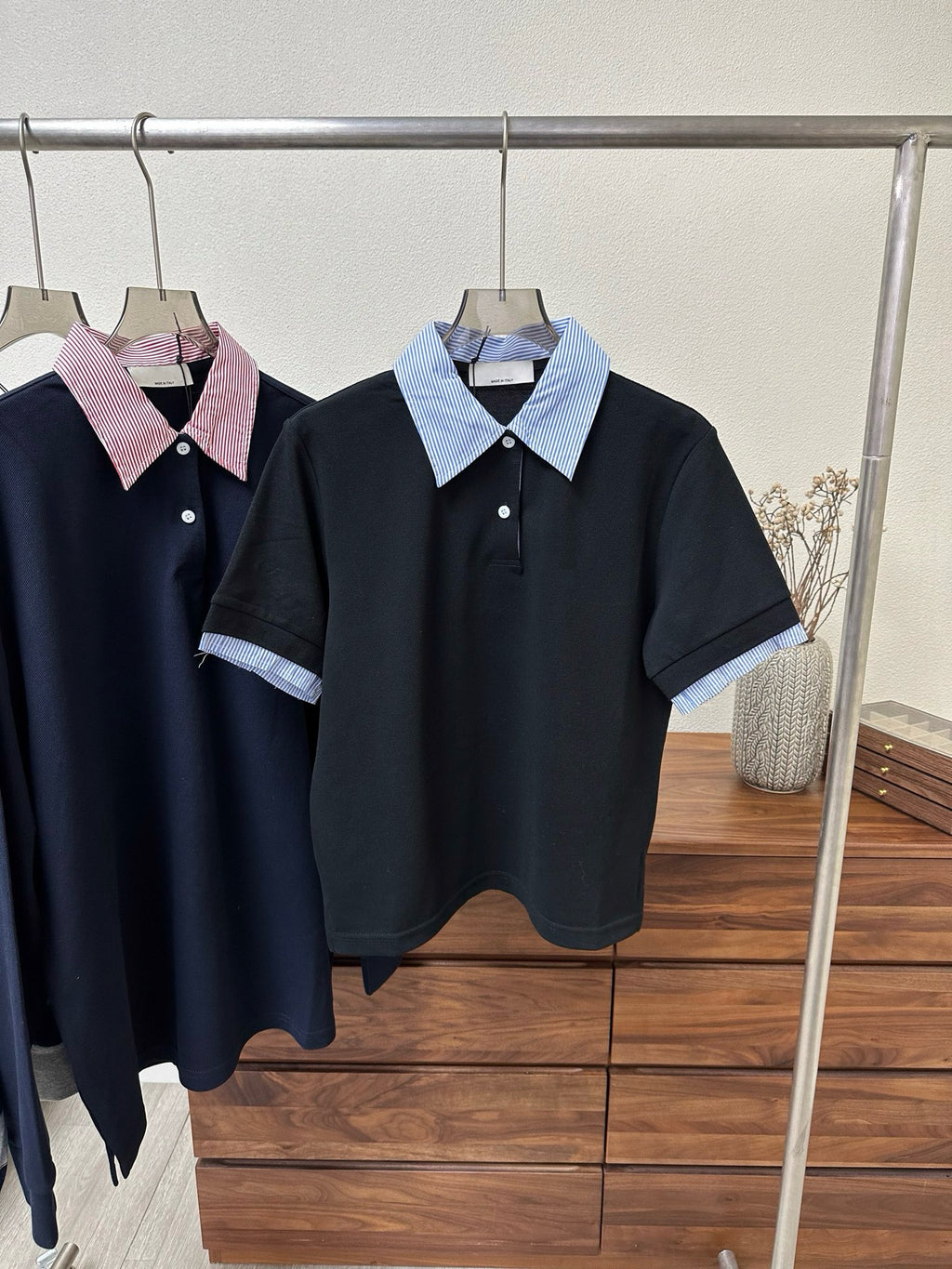 Premium Cotton Striped Polo & Hoodie Set: Short Sleeve Layered Polo, Long Sleeve Knit Shirt & Zip-Up Hooded Jacket - High-Quality Casual Essentials
