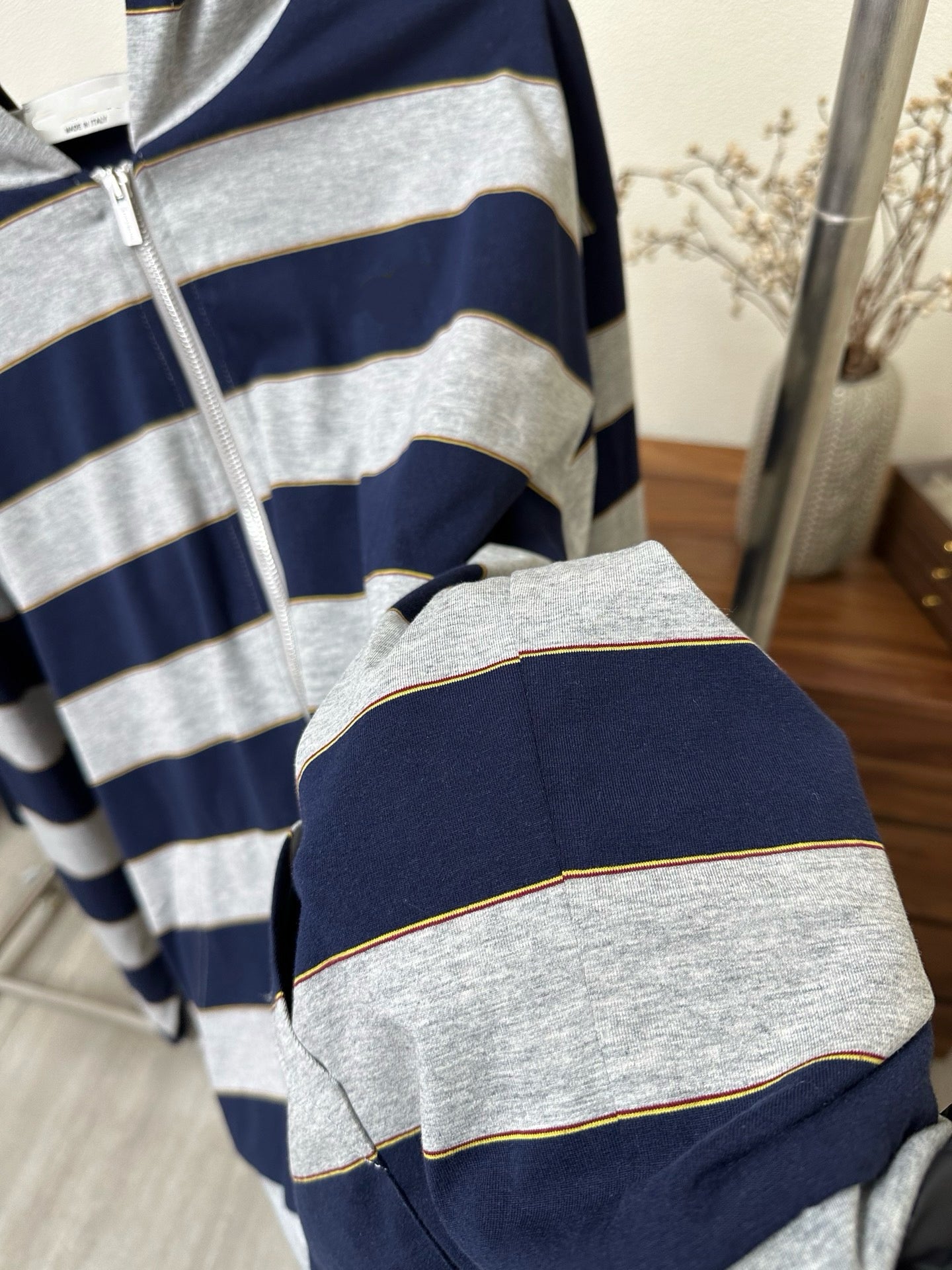 Premium Cotton Striped Polo & Hoodie Set: Short Sleeve Layered Polo, Long Sleeve Knit Shirt & Zip-Up Hooded Jacket - High-Quality Casual Essentials