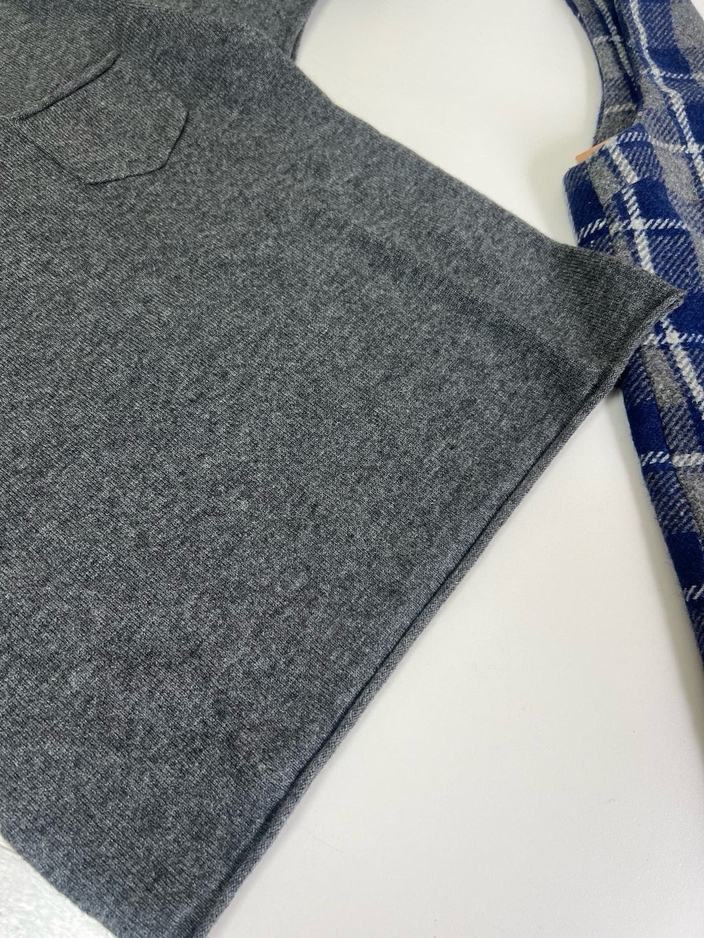 Wool Plaid Pinafore Dress, Collared Knit Polo Shirt & Tartan Mini Skirt Set - Preppy Style Woolen 3-Piece Collection