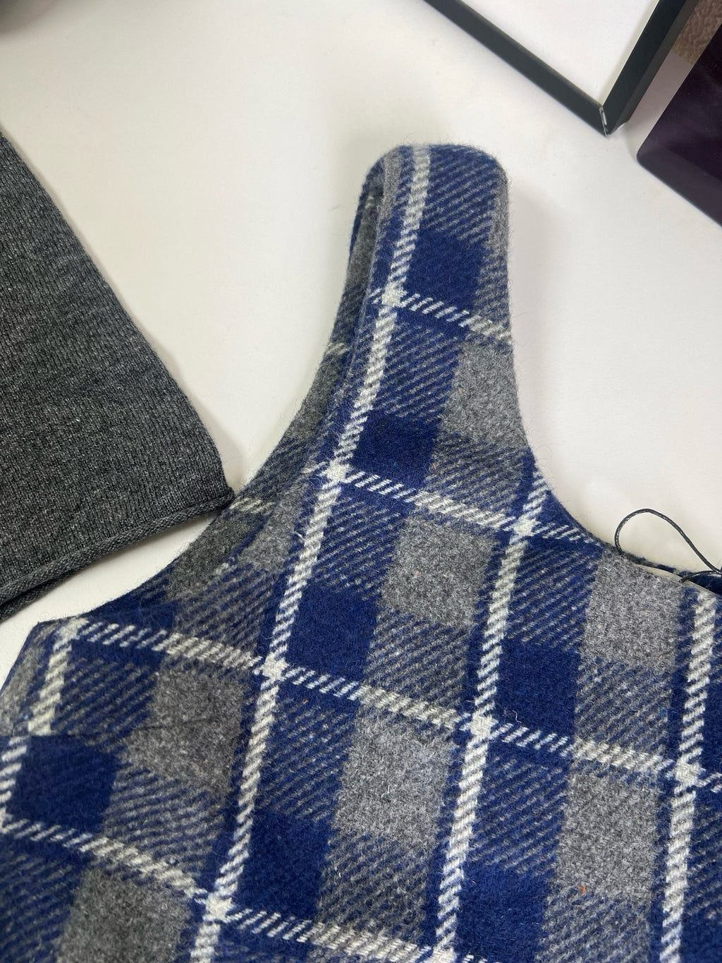 Wool Plaid Pinafore Dress, Collared Knit Polo Shirt & Tartan Mini Skirt Set - Preppy Style Woolen 3-Piece Collection