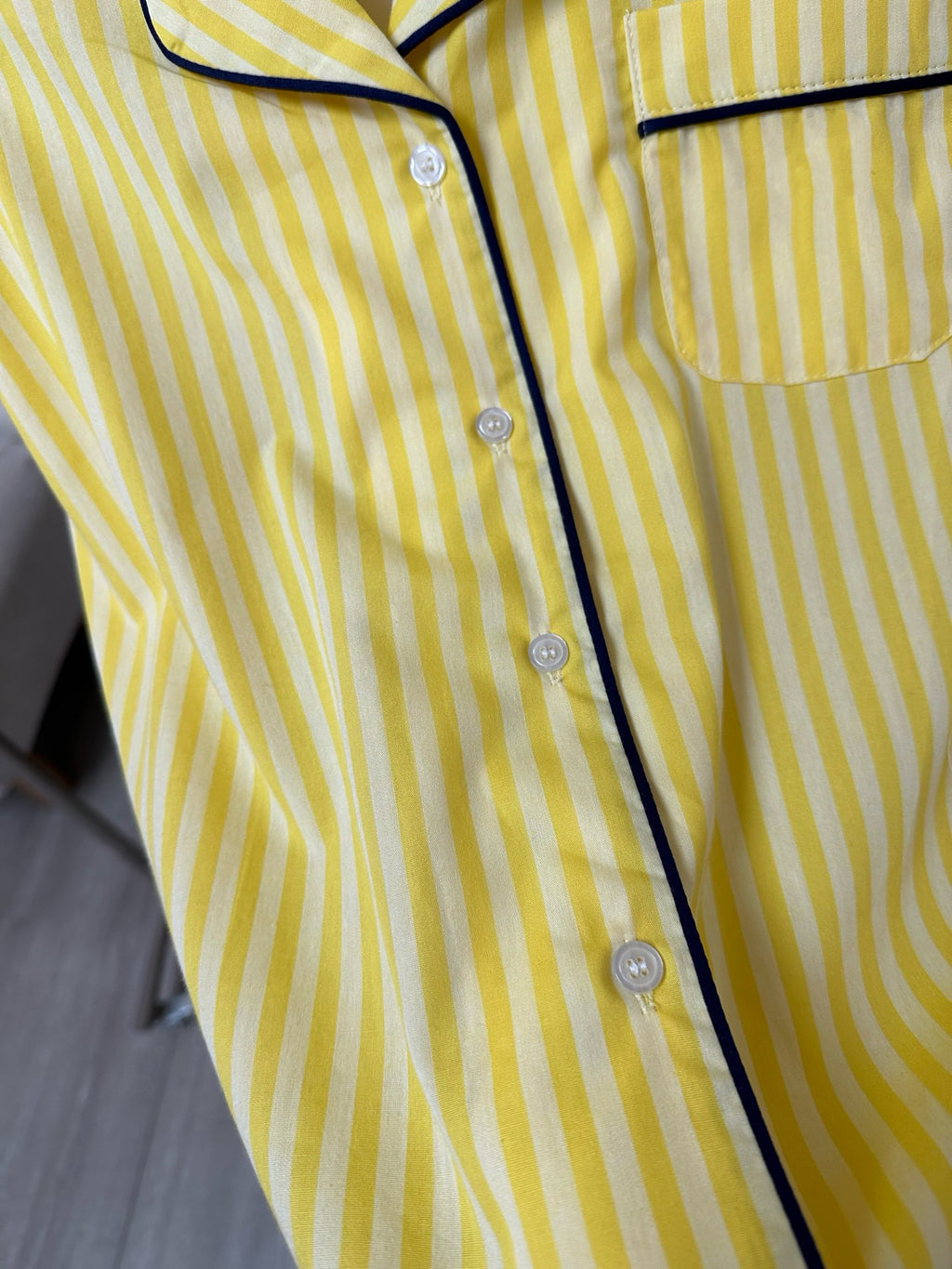 Premium 100% Cotton Striped Pajama Set: Soft Yellow Summer Loungewear - Classic Short Sleeve Sleepwear Set for Women - Breathable Comfort Home Wear