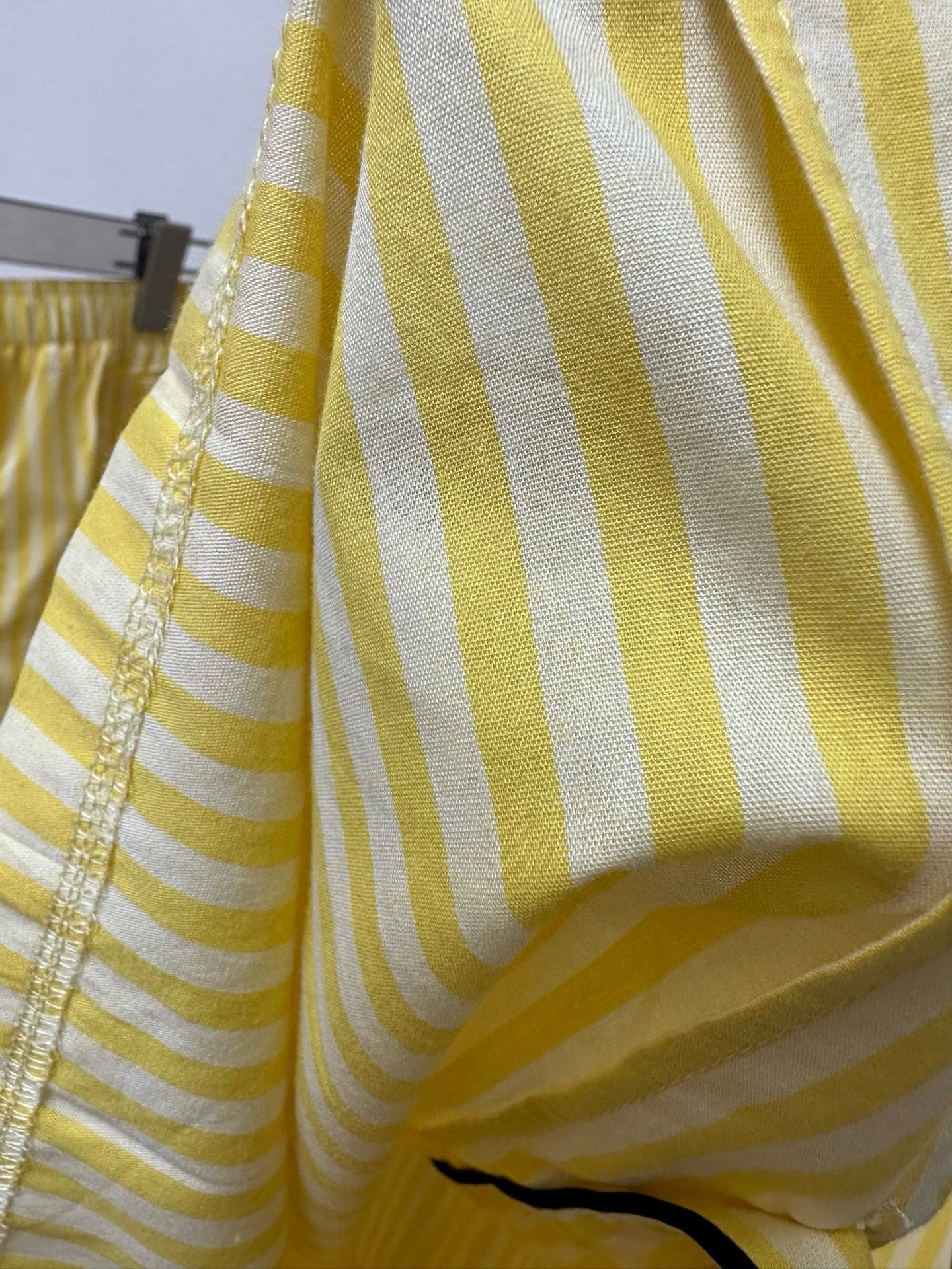 Premium 100% Cotton Striped Pajama Set: Soft Yellow Summer Loungewear - Classic Short Sleeve Sleepwear Set for Women - Breathable Comfort Home Wear