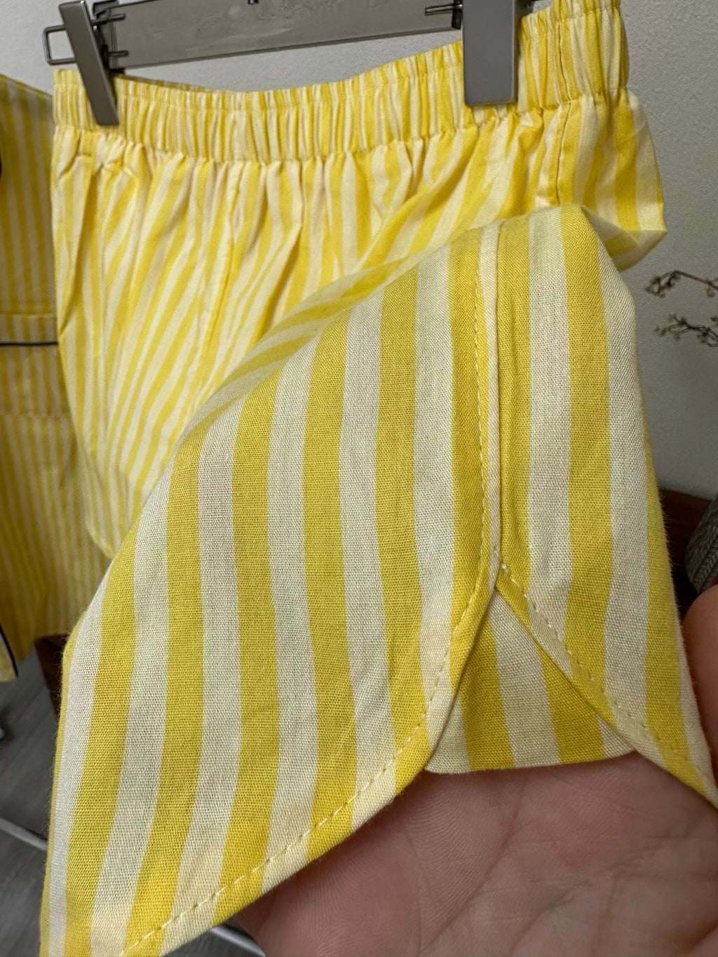 Premium 100% Cotton Striped Pajama Set: Soft Yellow Summer Loungewear - Classic Short Sleeve Sleepwear Set for Women - Breathable Comfort Home Wear