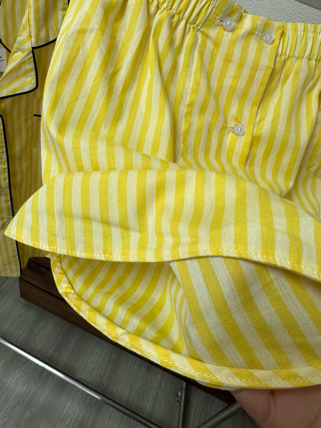 Premium 100% Cotton Striped Pajama Set: Soft Yellow Summer Loungewear - Classic Short Sleeve Sleepwear Set for Women - Breathable Comfort Home Wear