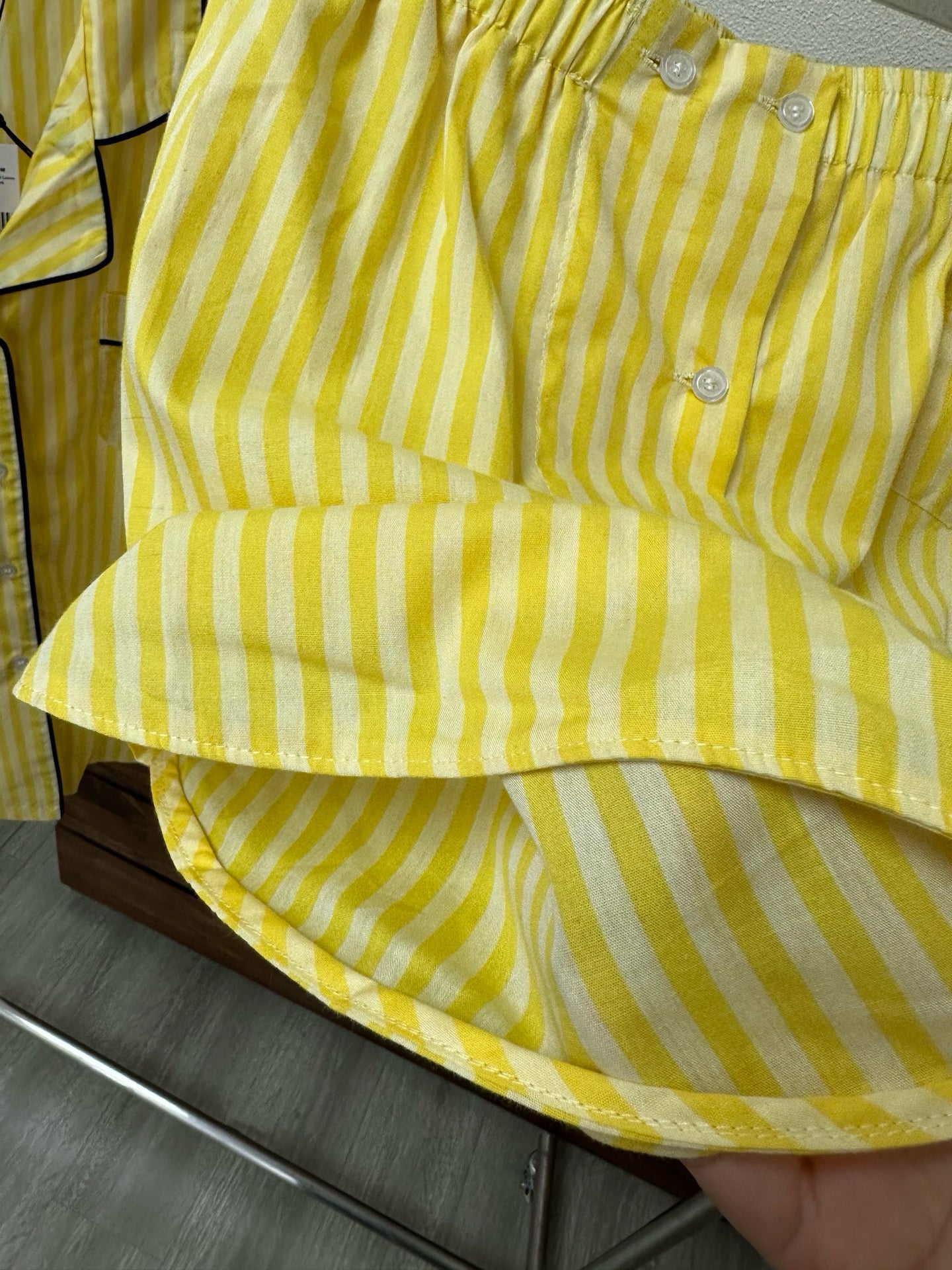 Premium 100% Cotton Striped Pajama Set: Soft Yellow Summer Loungewear - Classic Short Sleeve Sleepwear Set for Women - Breathable Comfort Home Wear