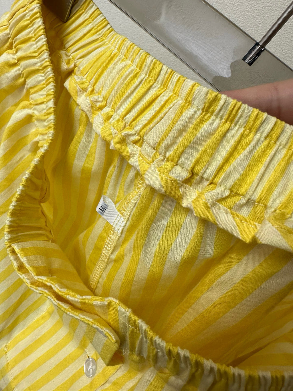 Premium 100% Cotton Striped Pajama Set: Soft Yellow Summer Loungewear - Classic Short Sleeve Sleepwear Set for Women - Breathable Comfort Home Wear