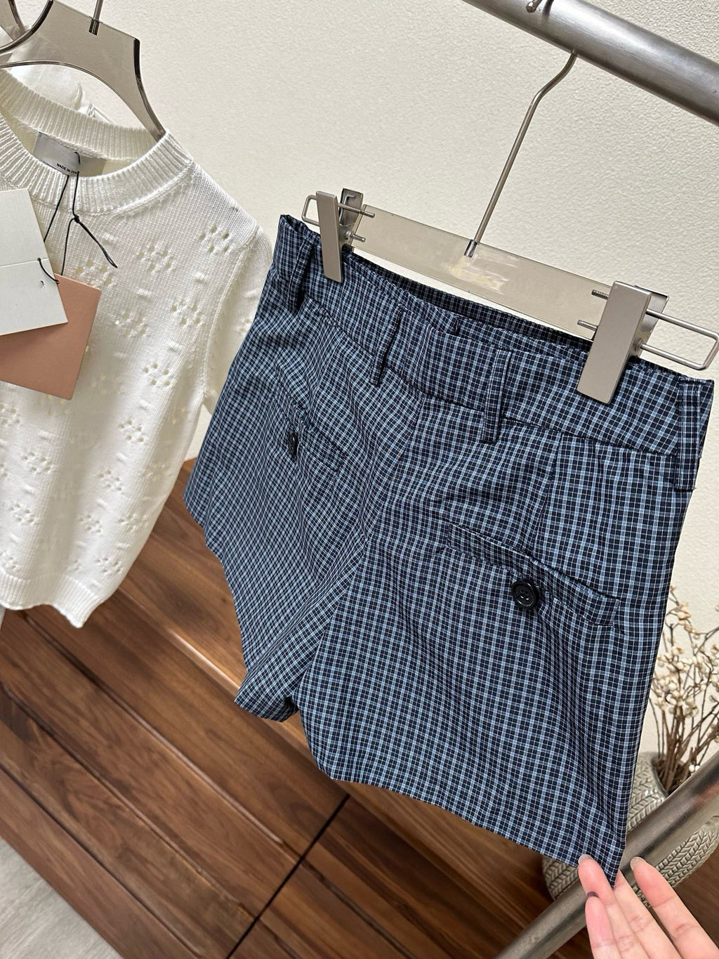 Summer Capsule Collection: Peter Pan Collar Polo, Pointelle Knit Tee & Vintage Plaid Skort - French Chic Preppy Set - Mix & Match Retro Summer Outfits