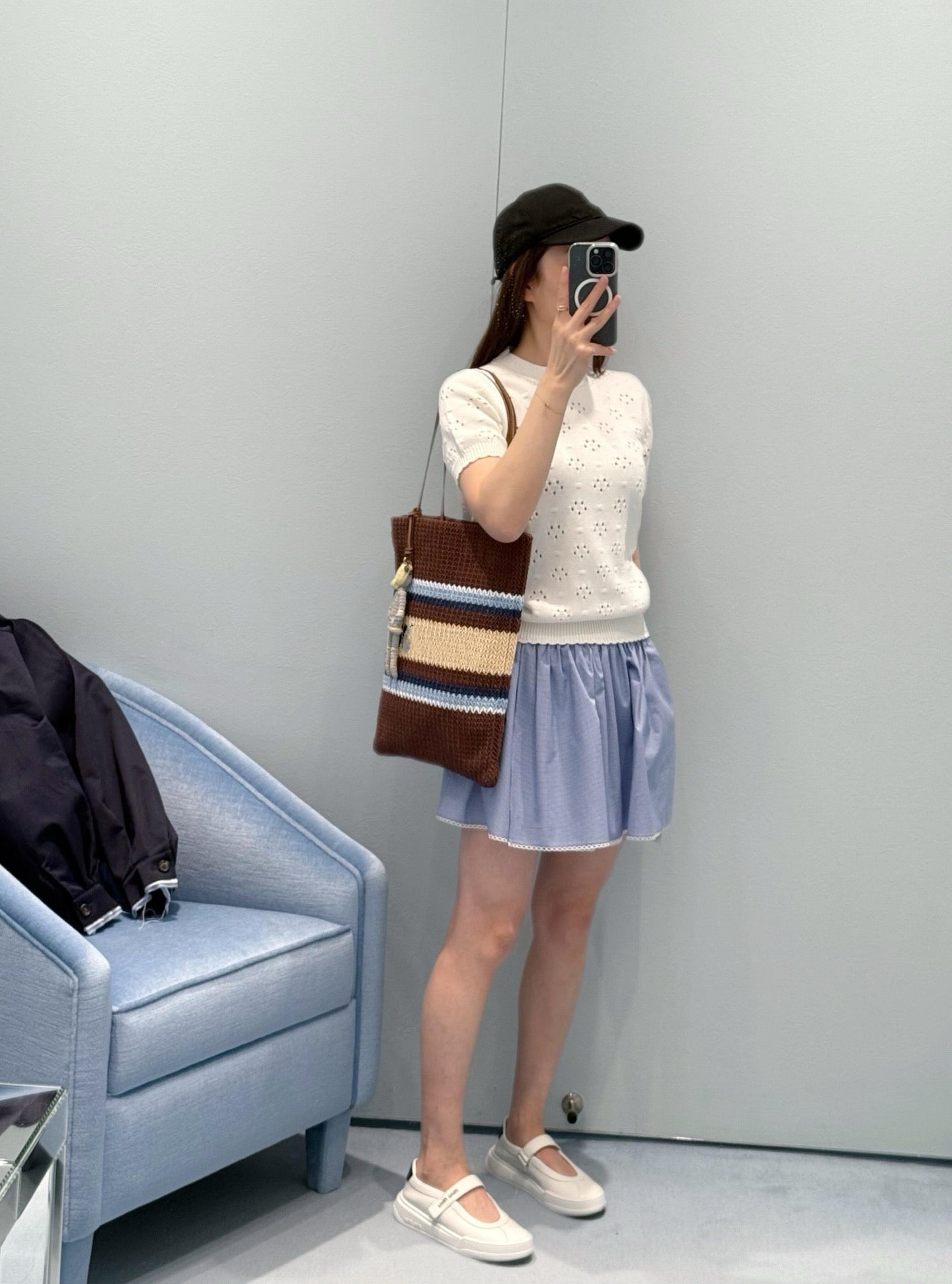 Summer Capsule Collection: Peter Pan Collar Polo, Pointelle Knit Tee & Vintage Plaid Skort - French Chic Preppy Set - Mix & Match Retro Summer Outfits