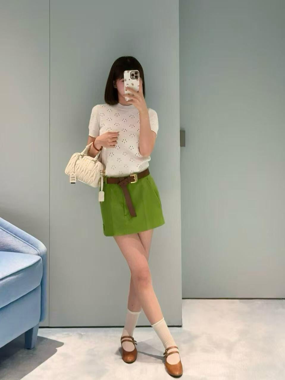 Summer Capsule Collection: Peter Pan Collar Polo, Pointelle Knit Tee & Vintage Plaid Skort - French Chic Preppy Set - Mix & Match Retro Summer Outfits