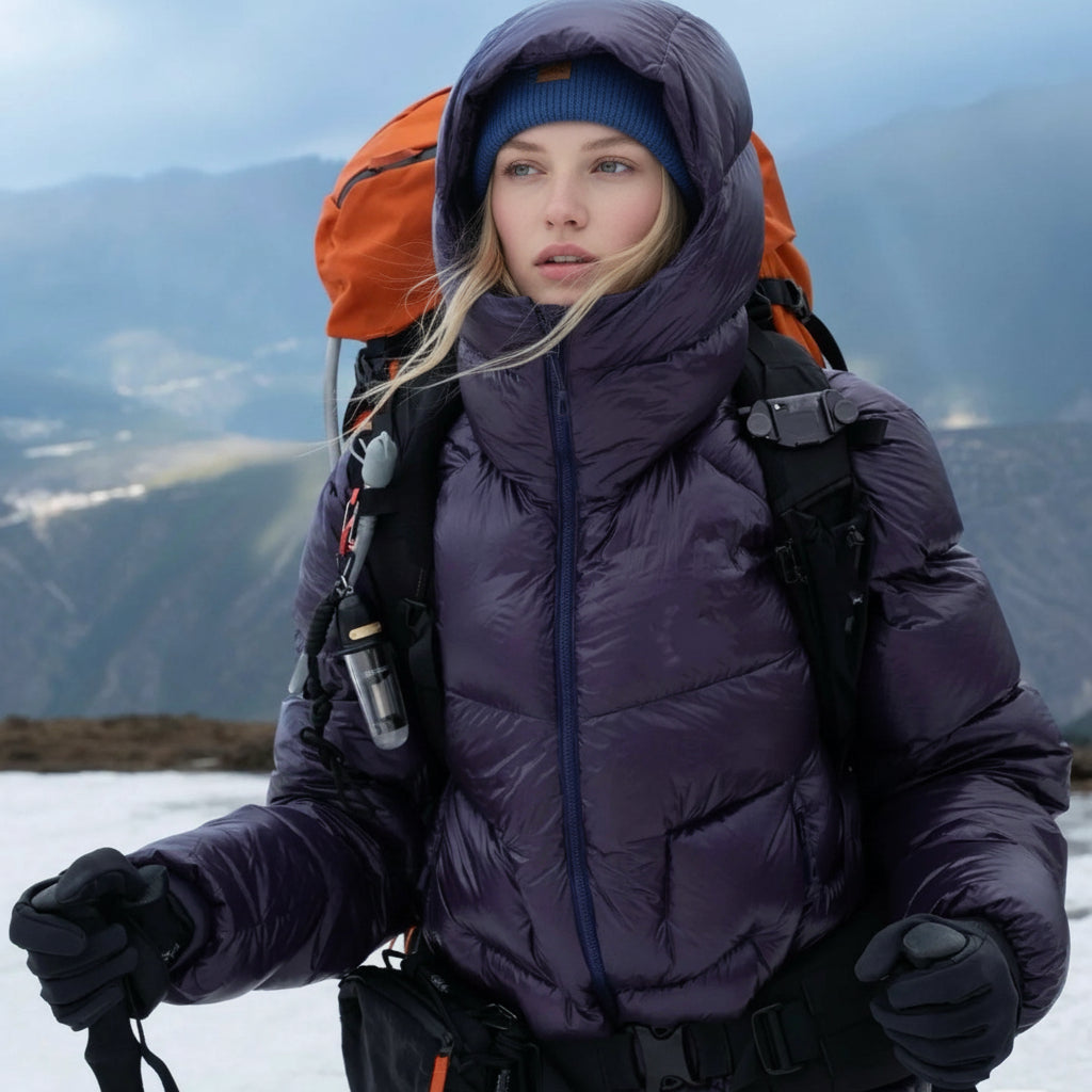 Winter Hooded 1000 Fill Power Water-Repellent Goose Down Lightweight Insulated Outdoor Jacket for Men and Women Unisex Warm  Water-proof with Pocket 1000FP