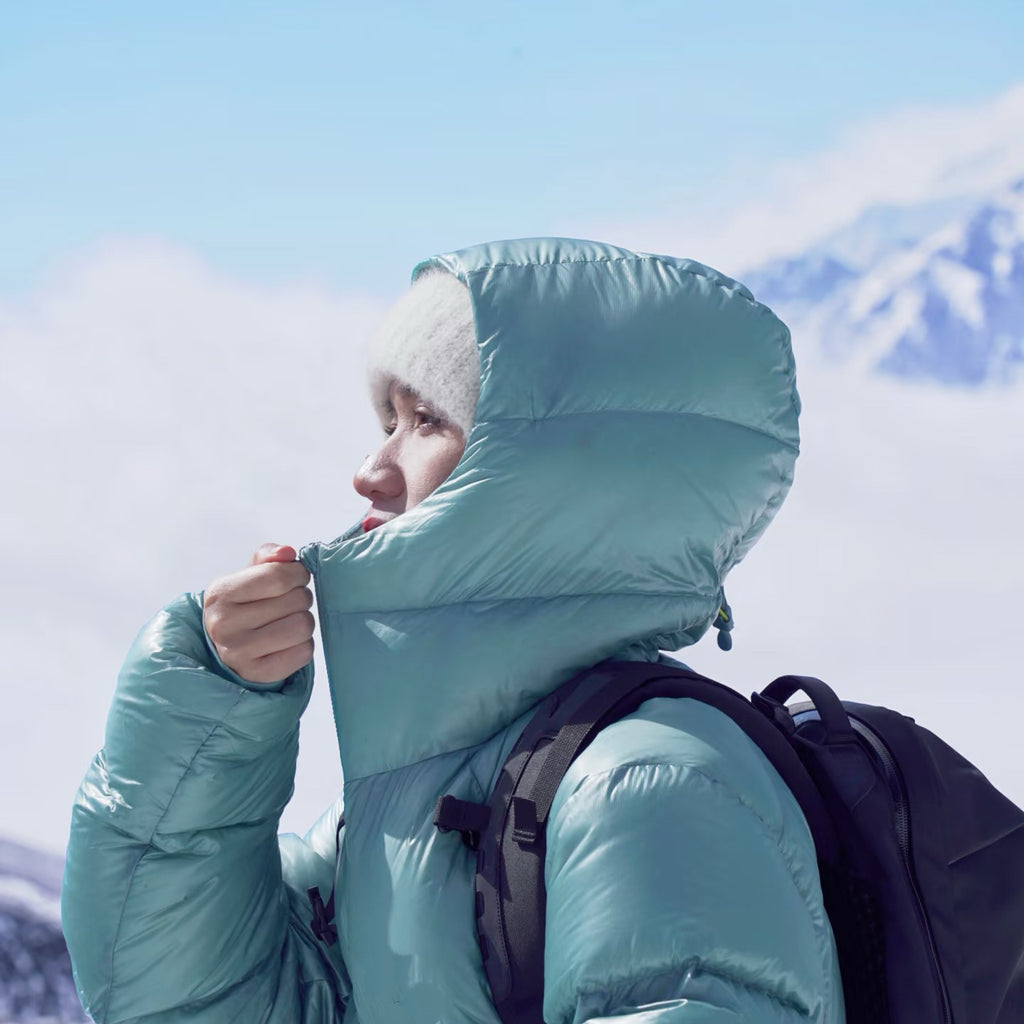 Winter Hooded 1000 Fill Power Water-Repellent Goose Down Lightweight Insulated Outdoor Jacket for Men and Women Unisex Warm  Water-proof with Pocket 1000FP