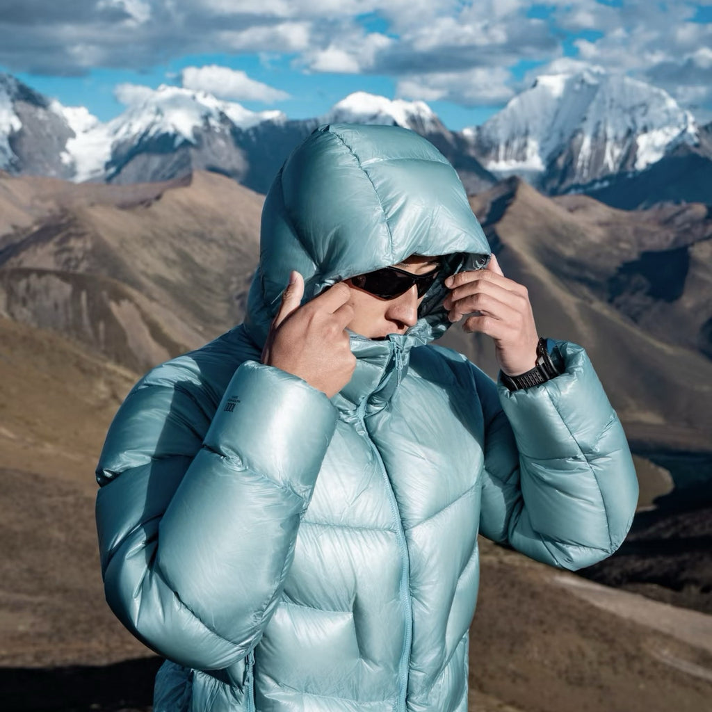 Winter Hooded 1000 Fill Power Water-Repellent Goose Down Lightweight Insulated Outdoor Jacket for Men and Women Unisex Warm  Water-proof with Pocket 1000FP