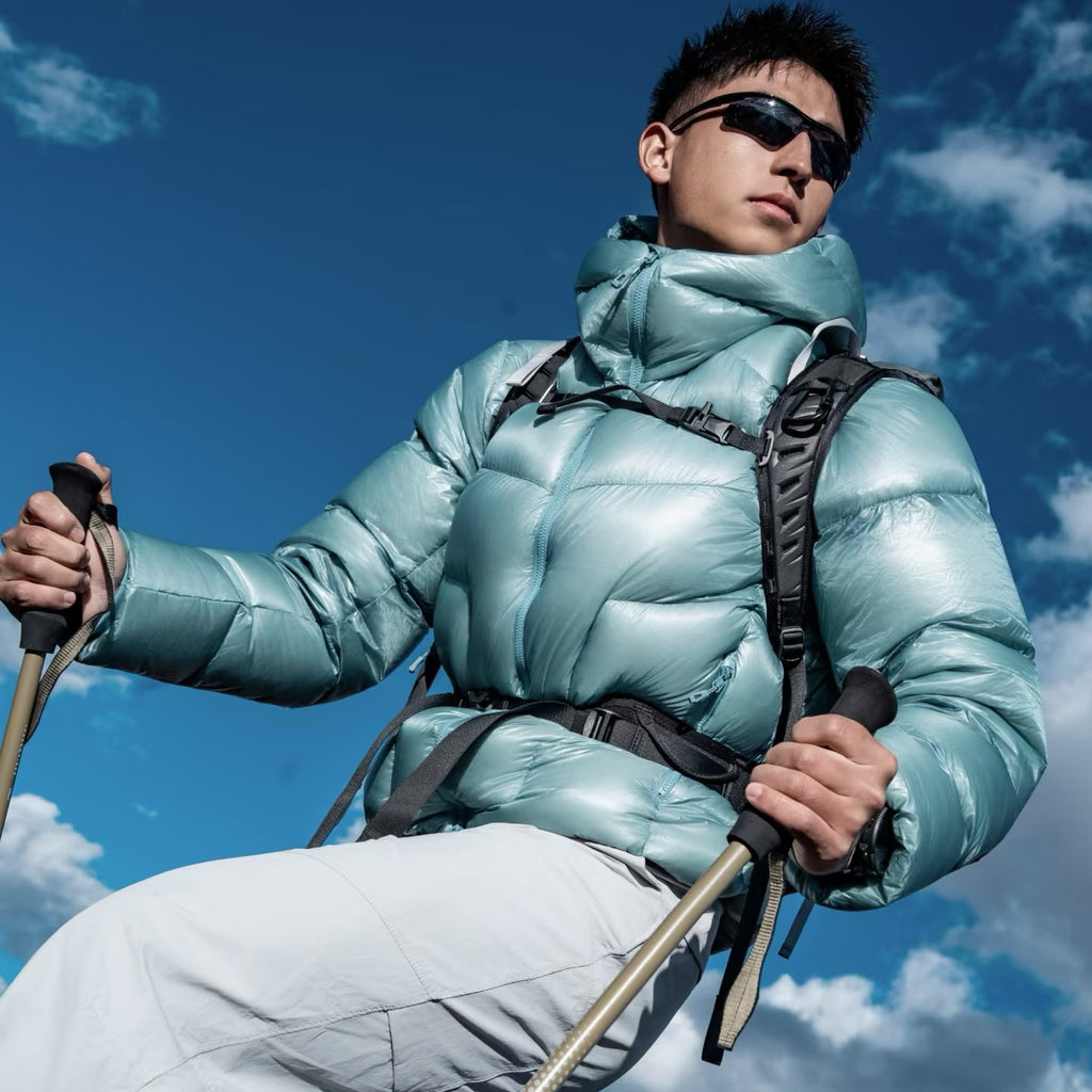 Winter Hooded 1000 Fill Power Water-Repellent Goose Down Lightweight Insulated Outdoor Jacket for Men and Women Unisex Warm  Water-proof with Pocket 1000FP