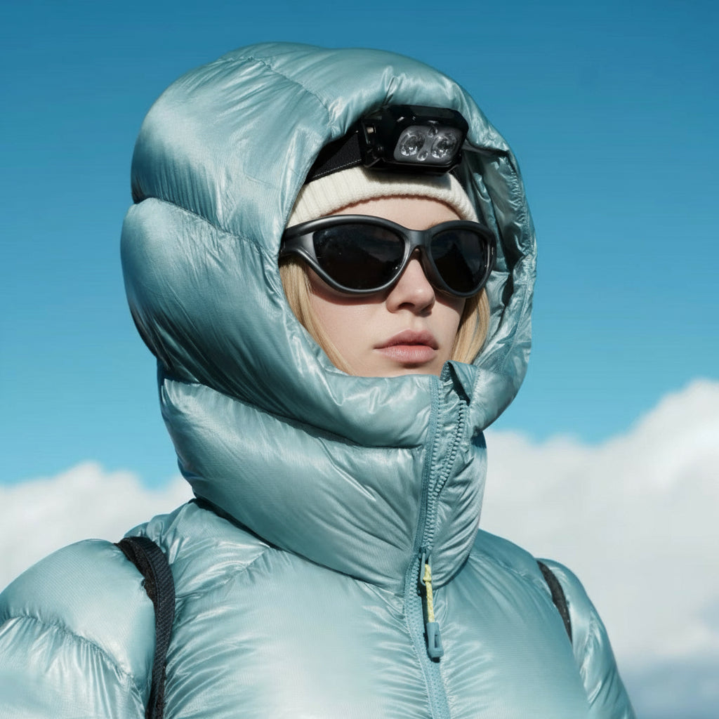 Winter Hooded 1000 Fill Power Water-Repellent Goose Down Lightweight Insulated Outdoor Jacket for Men and Women Unisex Warm  Water-proof with Pocket 1000FP