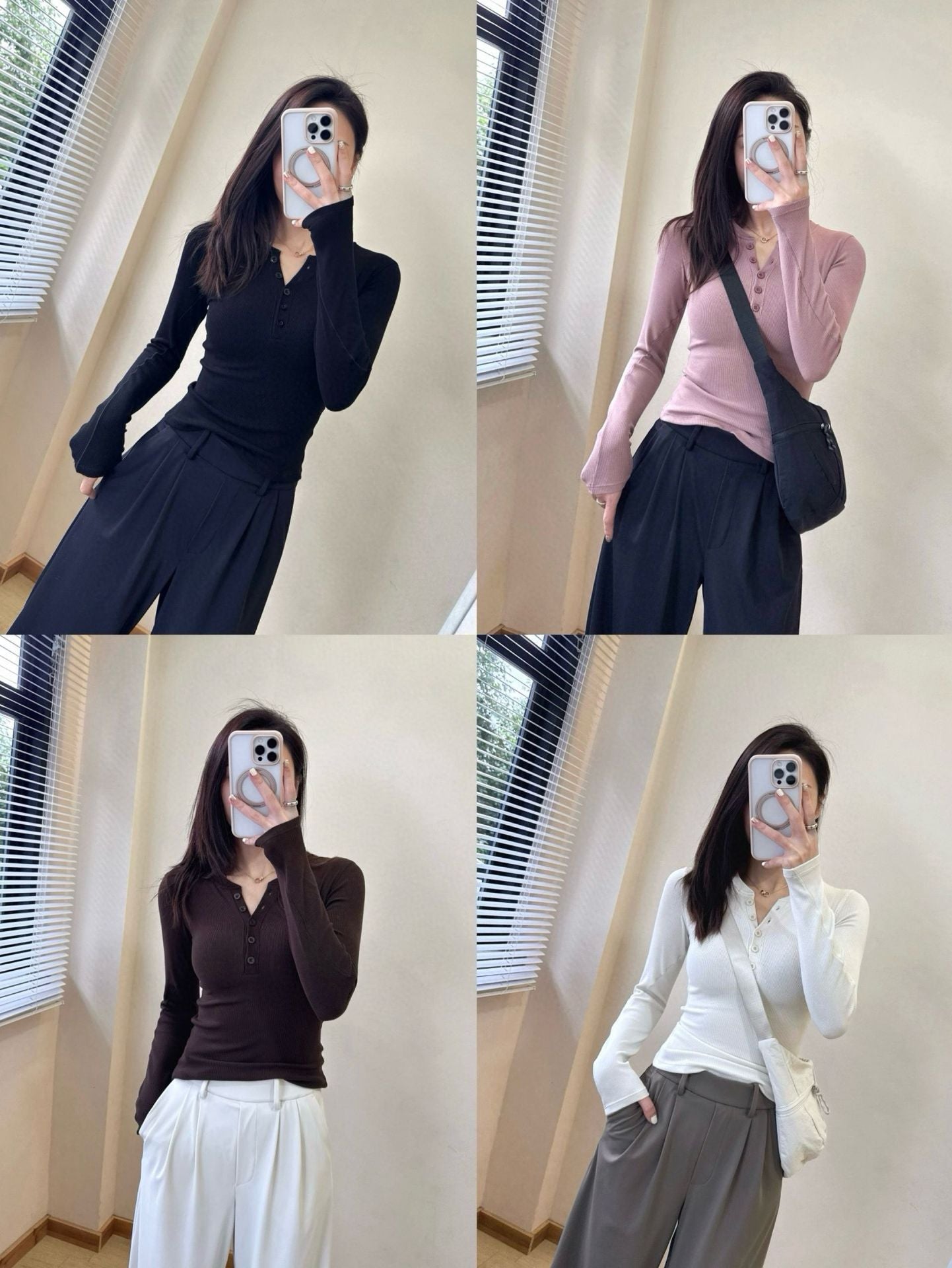 Hold Tight Modal Henley Shirt Slim Fit Yoga Fitness Sports Base Layer T Women's T-shirt
