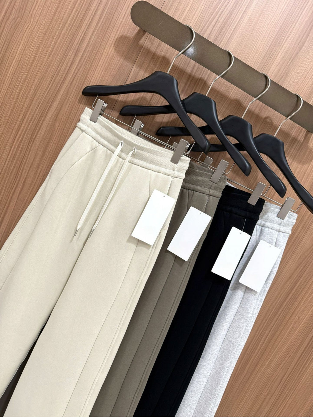 Scb Fleece-Lined High-Waisted Drawstring Wide-Leg Pants Warm Casual Versatile Slimming Autumn Winter Floor-Length Sweatpants 1266