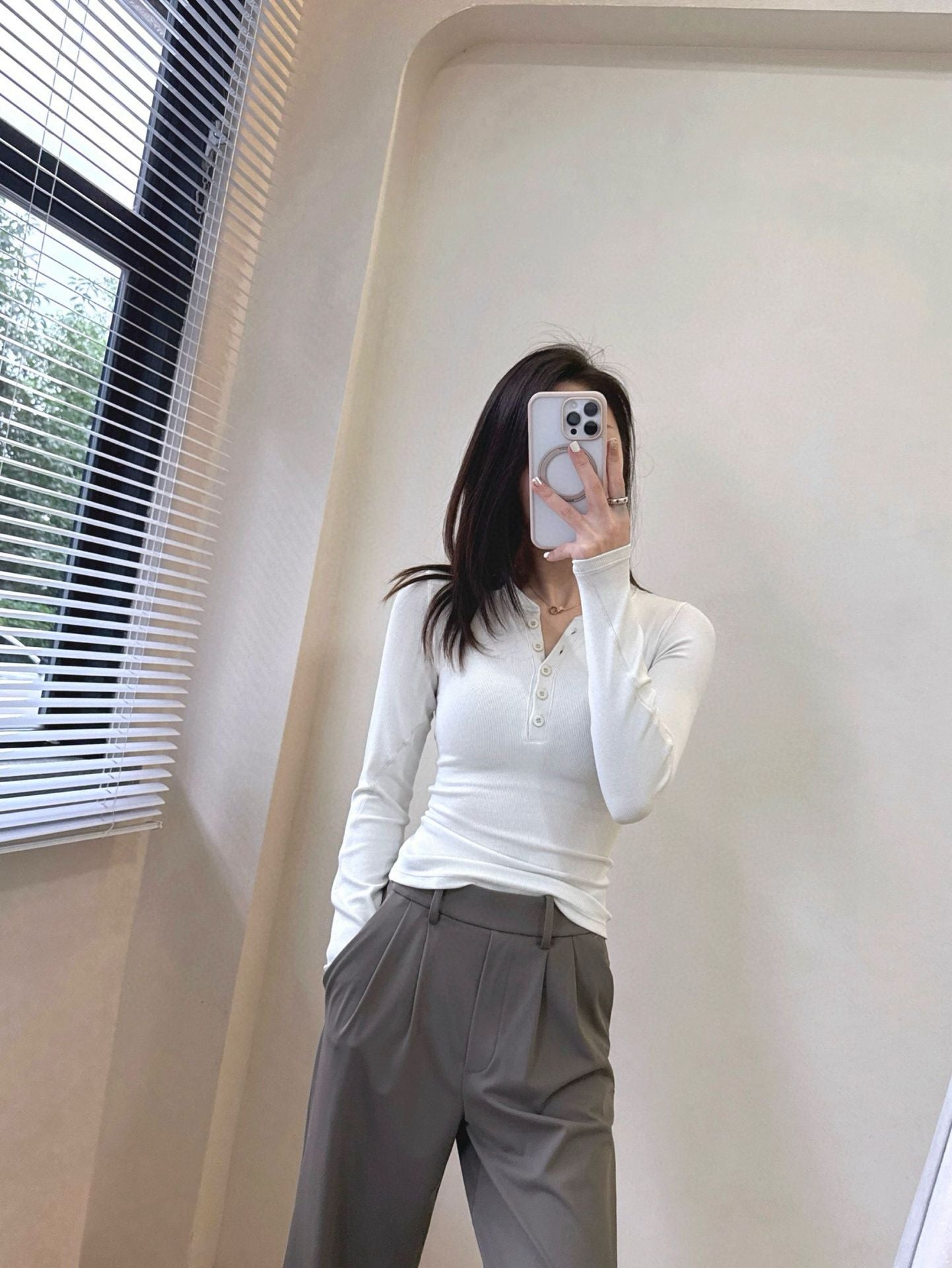 Hold Tight Modal Henley Shirt Slim Fit Yoga Fitness Sports Base Layer T Women's T-shirt