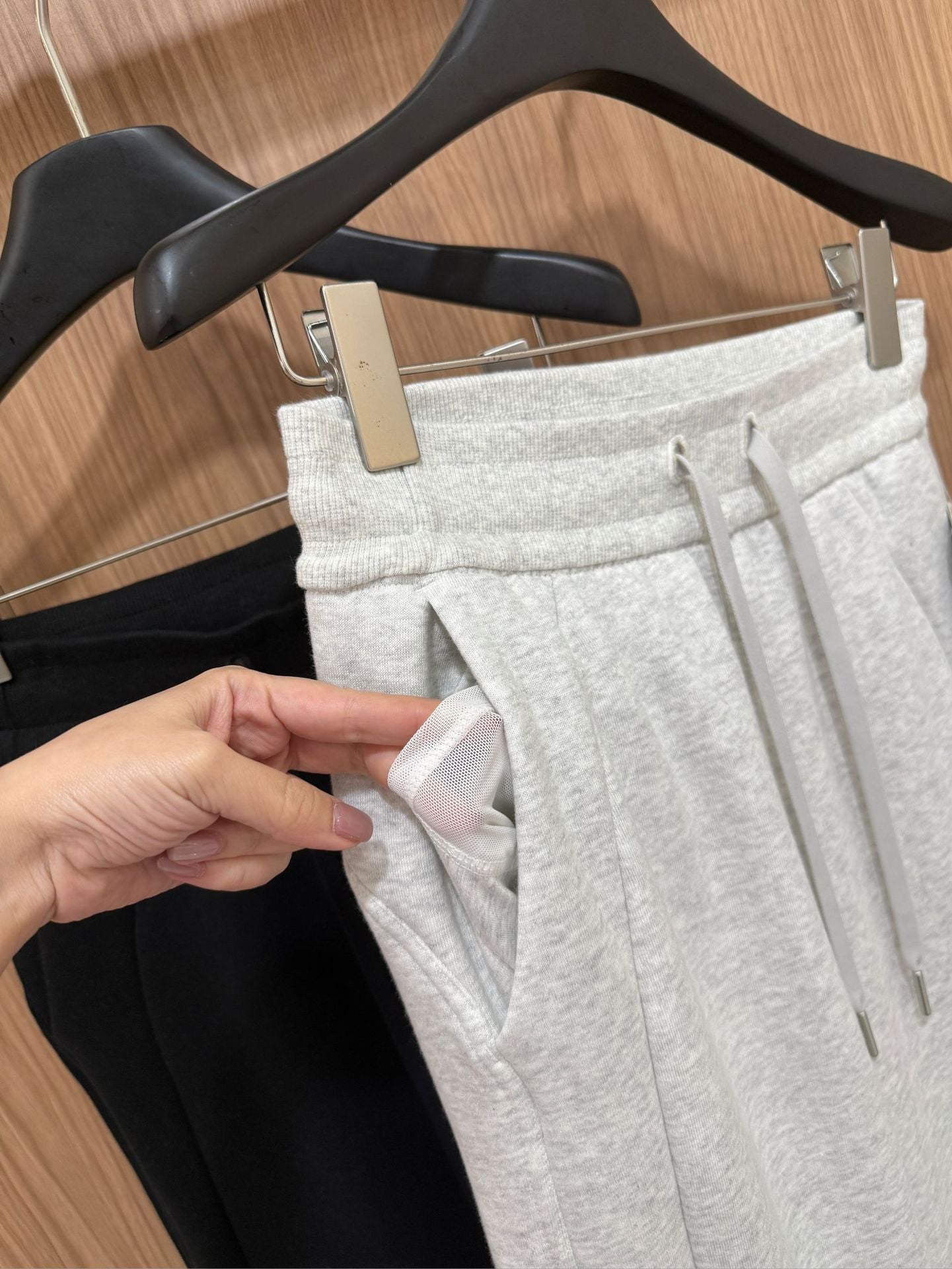 Scb Fleece-Lined High-Waisted Drawstring Wide-Leg Pants Warm Casual Versatile Slimming Autumn Winter Floor-Length Sweatpants 1266