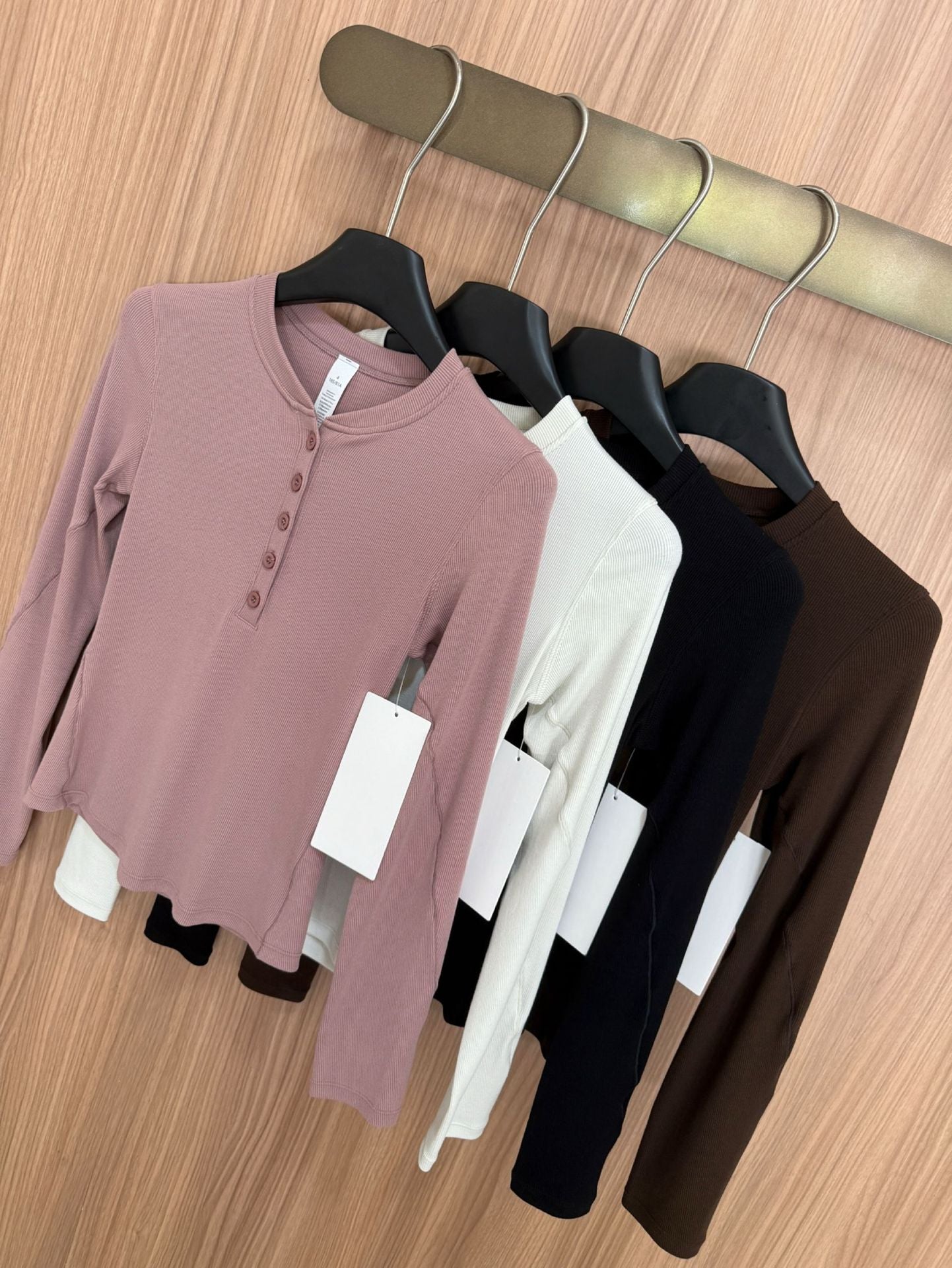 Hold Tight Modal Henley Shirt Slim Fit Yoga Fitness Sports Base Layer T Women's T-shirt
