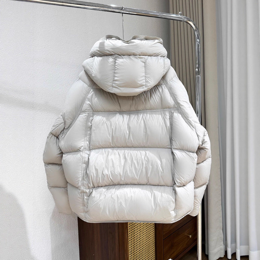 Ultra-Light High Fill Power White Goose Down Jacket Anti-Leakage Tech & Breathable Nylon Shell 90% Northern White Goose Down Parka - 800FP Fluffy Warmth with Innovative Anti-Down Stitching