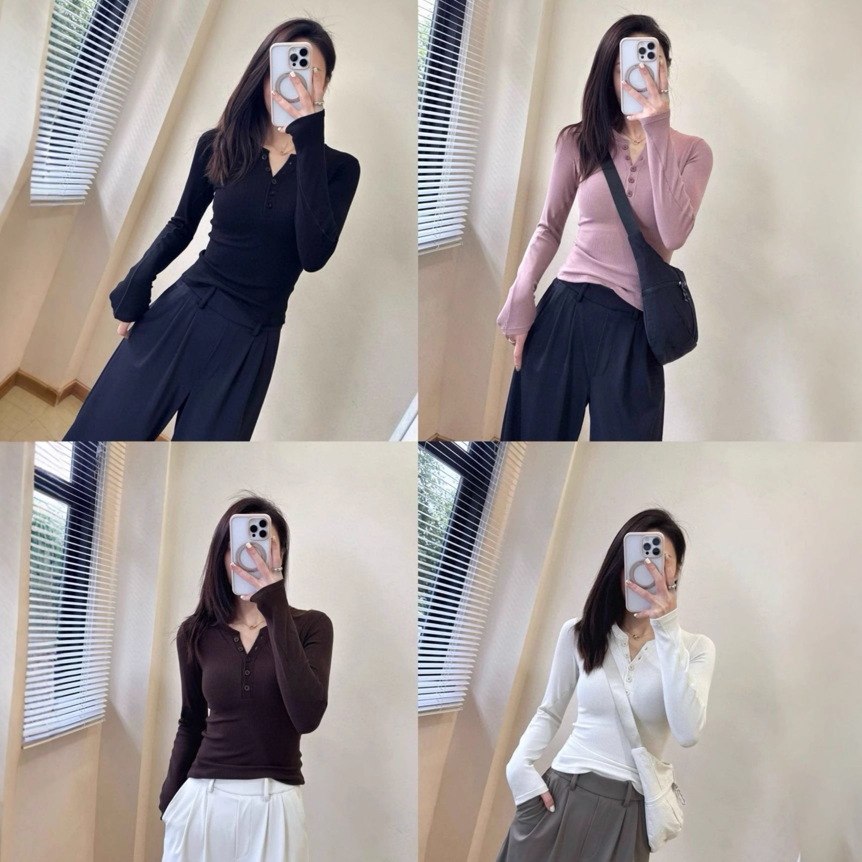 Hold Tight Modal Henley Shirt Slim Fit Yoga Fitness Sports Base Layer T Women's T-shirt