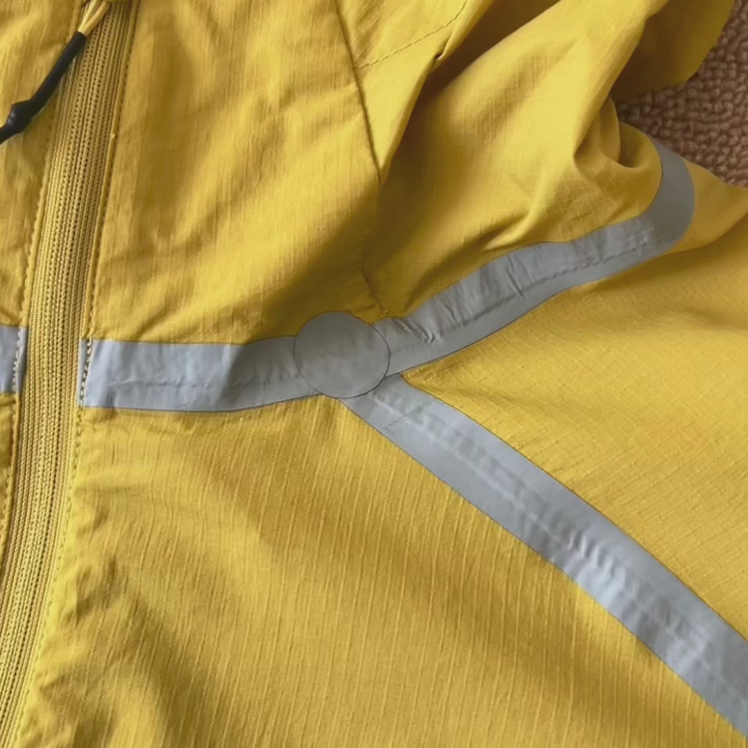 Unisex Lightweight Waterproof Reflective Yellow Outdoor Jacket Quick-Drying
