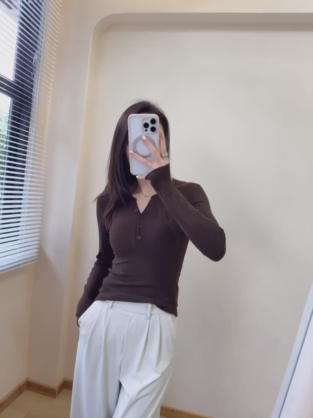 Hold Tight Modal Henley Shirt Slim Fit Yoga Fitness Sports Base Layer T Women's T-shirt