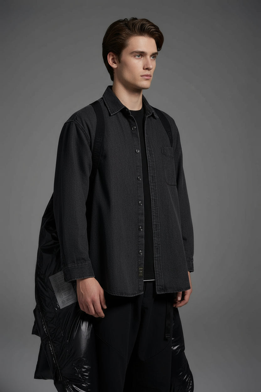 Long Duck Down Jacket With  6 horizontal baffles Hooded 850FP Warm Puffy Unisex Black Pocket Woman Man Easy Clean model 2323