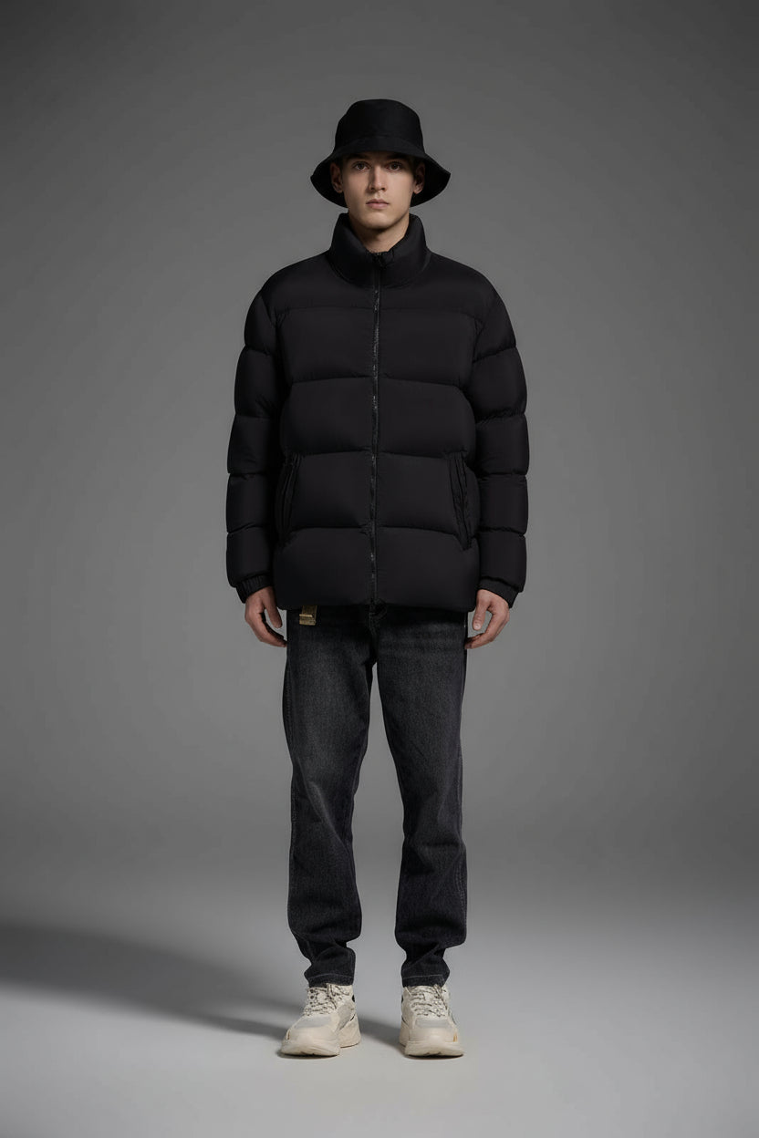 Duck down jacket With Hood Man Women Unisex Warm Black Easy Clean Classic Lightweight model 2452