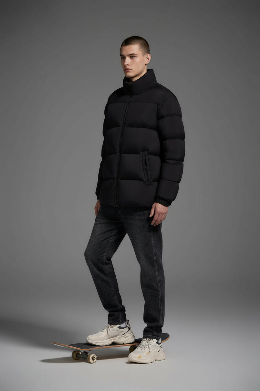 Duck down jacket With Hood Man Women Unisex Warm Black Easy Clean Classic Lightweight model 2452