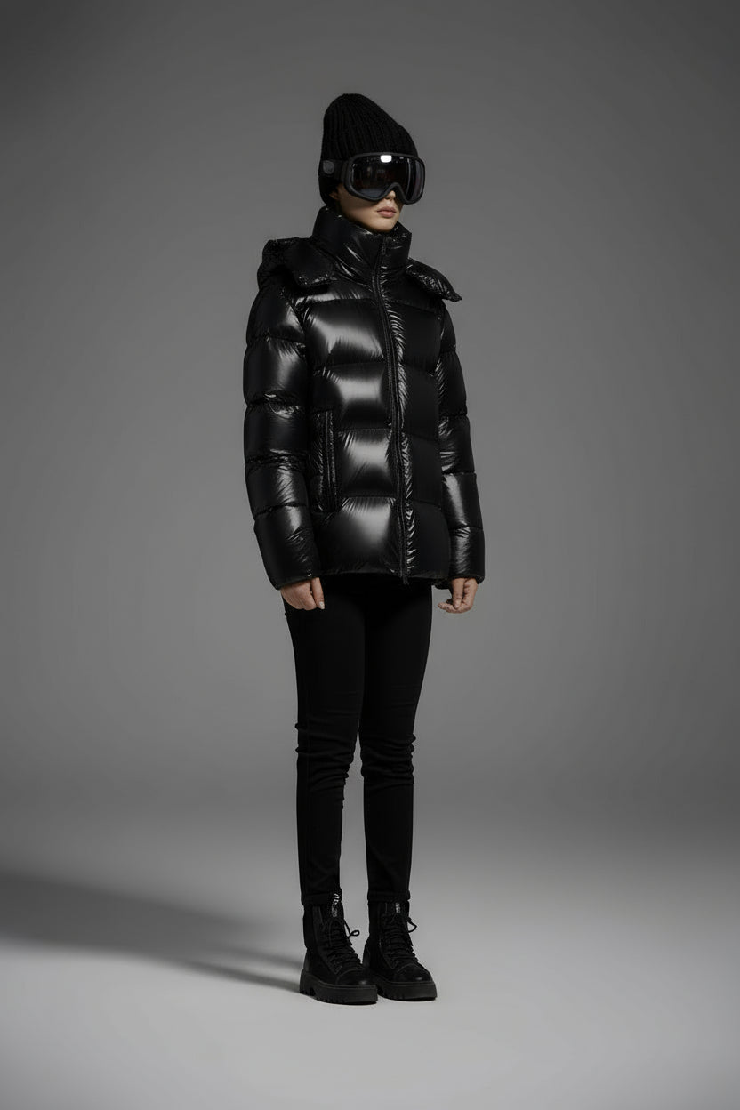 White Duck Down Hooded Jacket Puffy Fluffy Woman Cloud-like Soft Warm Unisex Man Pocket Hood Black 850FP Model2306